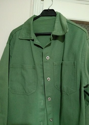 Düğmeli Yeşil Kadın Kot Ceket - Görsel 2