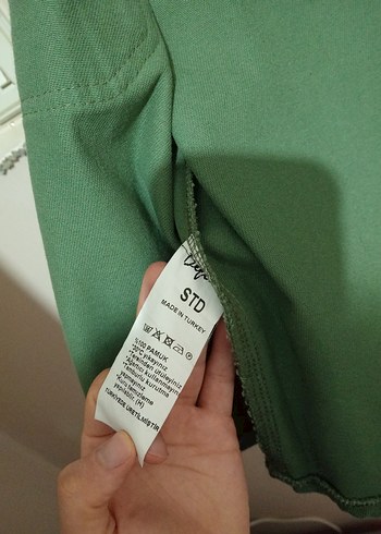 Düğmeli Yeşil Kadın Kot Ceket - Görsel 4