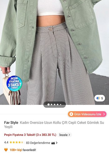 Düğmeli Yeşil Kadın Kot Ceket - Görsel 10