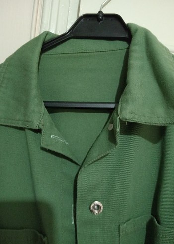 Düğmeli Yeşil Kadın Kot Ceket - Görsel 5