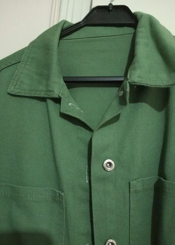 Düğmeli Yeşil Kadın Kot Ceket - Görsel 7