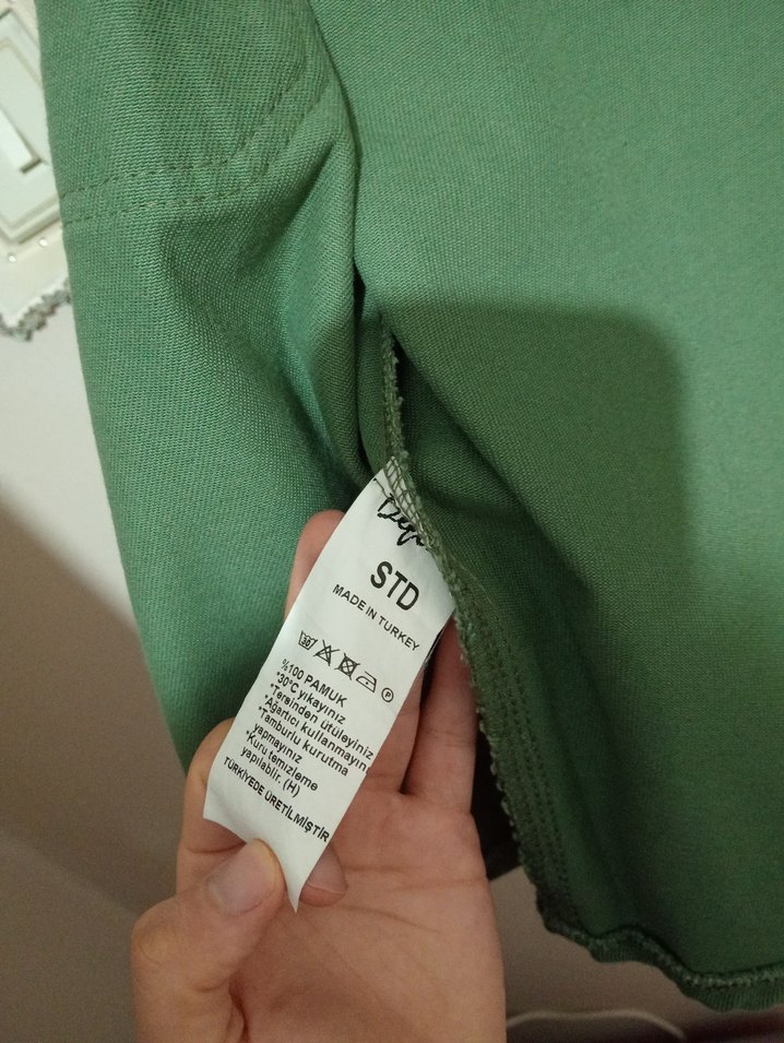 Düğmeli Yeşil Kadın Kot Ceket - Görsel 4