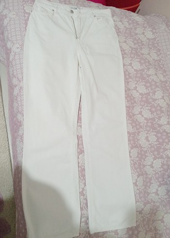 Beyaz Kadın Kot Pantolon - Görsel 6