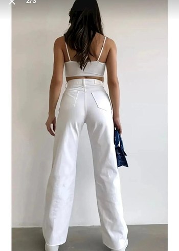 Beyaz Kadın Kot Pantolon - Görsel 8