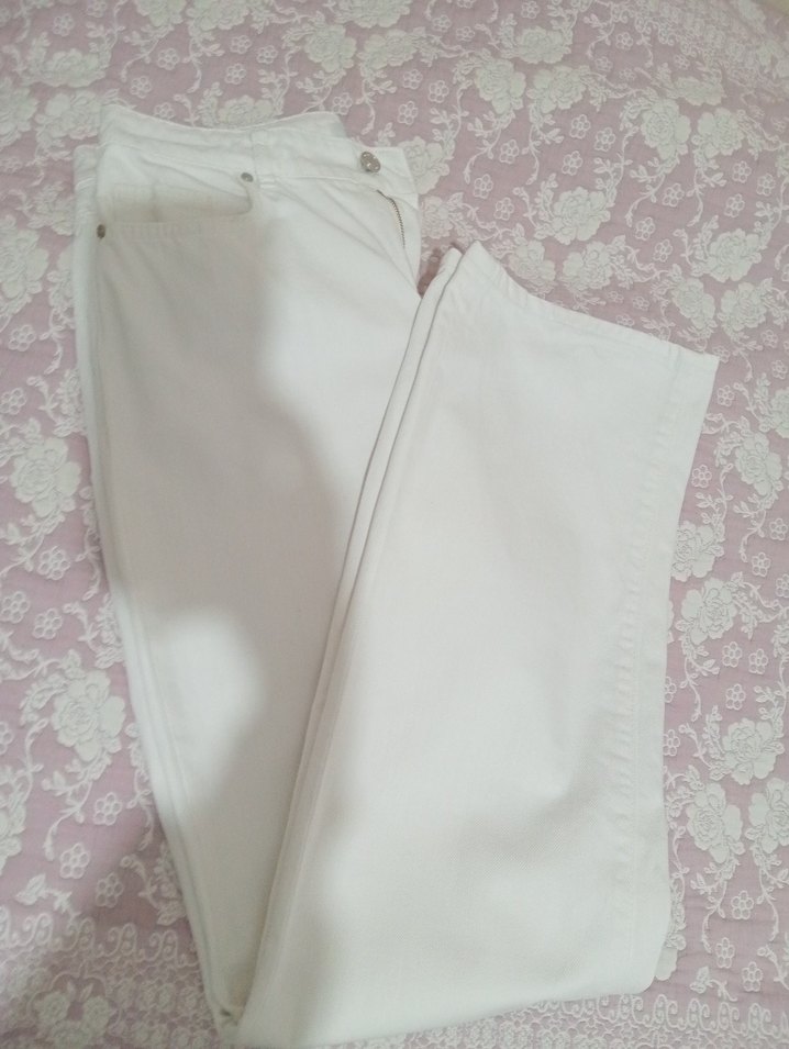 Beyaz Kadın Kot Pantolon - Görsel 2