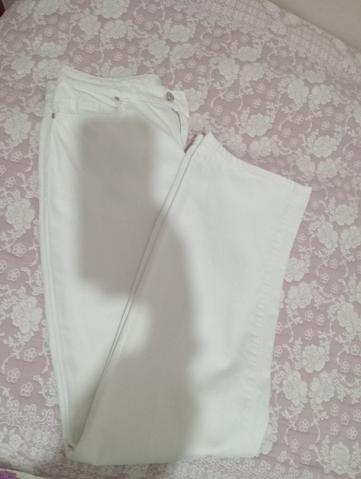 Beyaz Kadın Kot Pantolon - Görsel 4