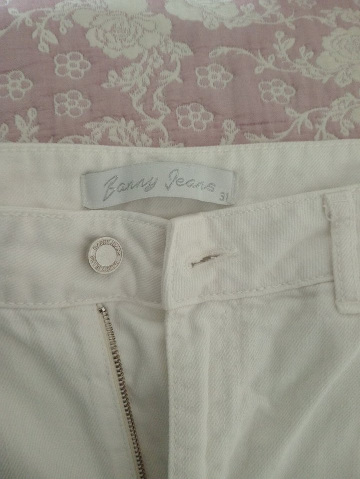 Beyaz Kadın Kot Pantolon - Görsel 5