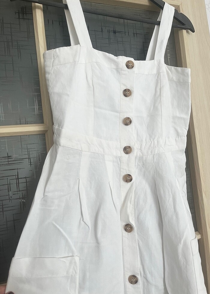 Bershka keten elbise - Görsel 2