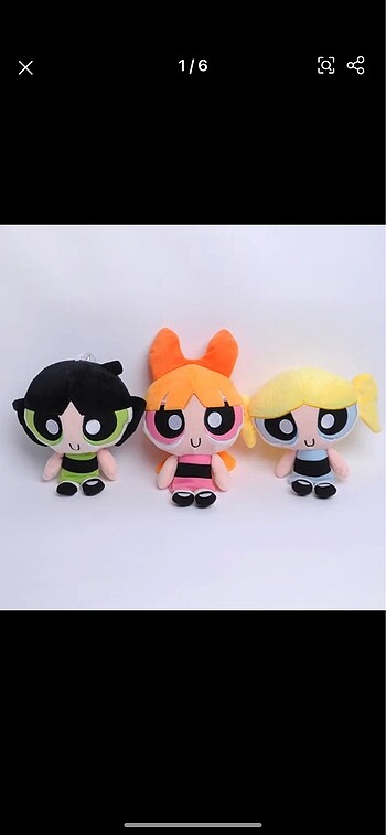 Powerpuff girls üçlü peluş 20 cm