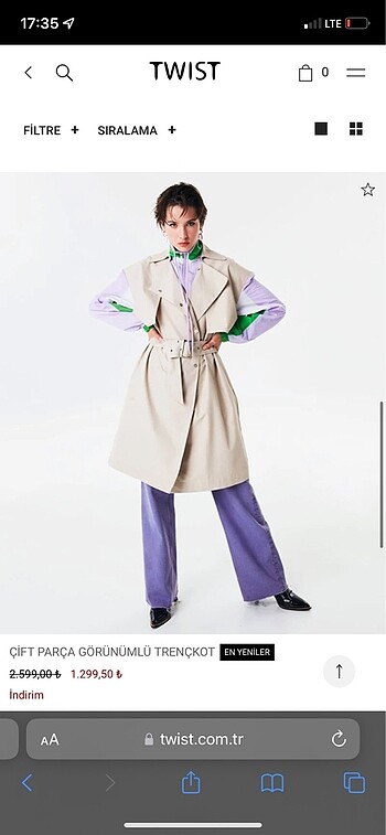 twist tarz trenckot