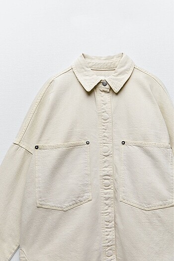 m Beden zara krem bej oversize kot ceket