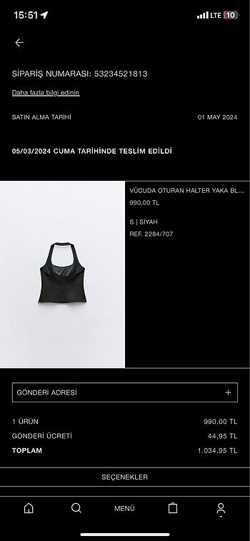 s Beden zara halter bluz siyah