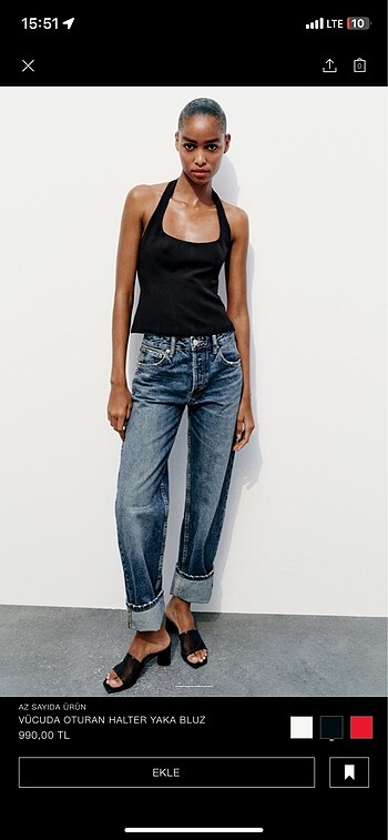 s Beden siyah Renk zara halter bluz siyah
