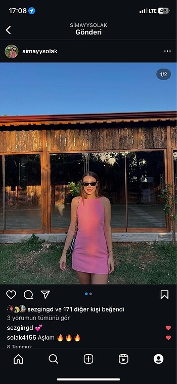 zara pembe elbise