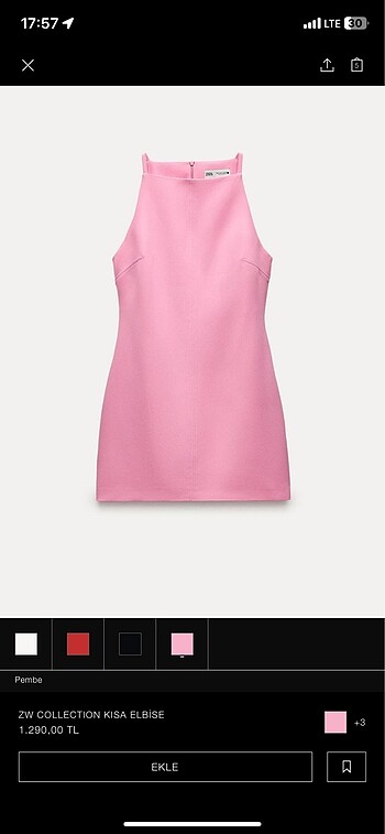 s Beden zara halter pembe elbise