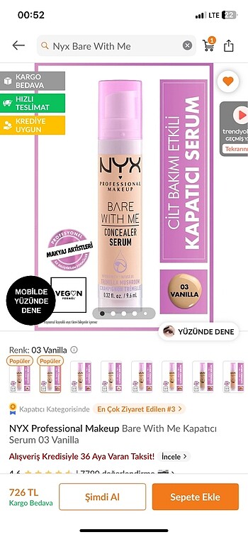 nyx bare with me kapatıcı 3