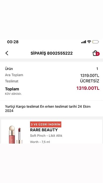  Beden Renk Rare beauty worth allık