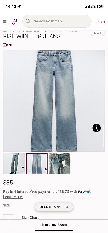 l Beden Zara wide leg jean