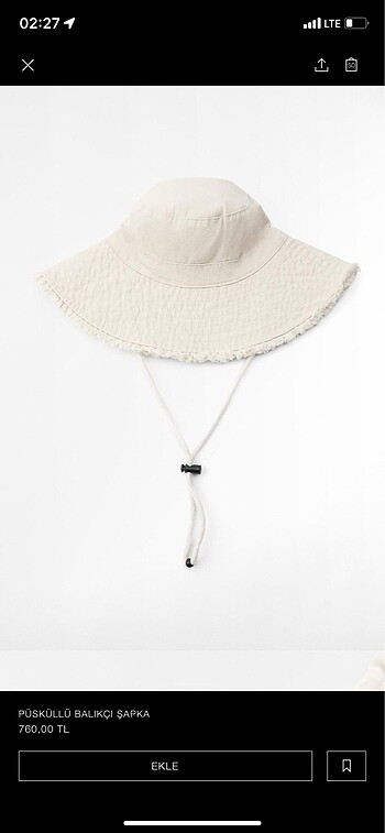 Zara Zara krem bucket sapka
