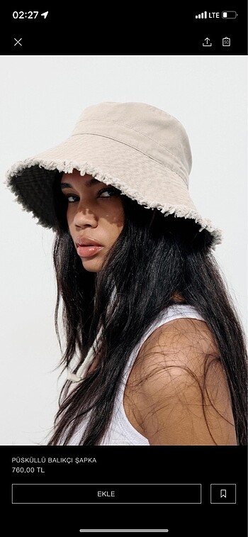 Zara krem bucket sapka