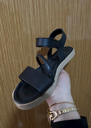 37 Beden siyah Renk Siyah Minimalist Platform Topuklu Kadın Sandalet