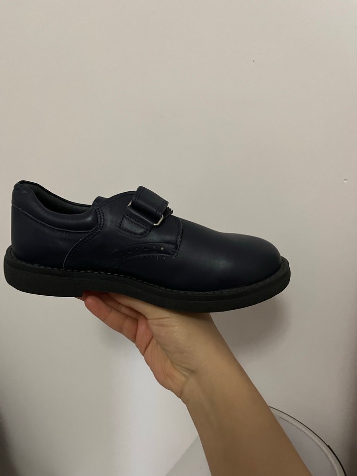 Çocuklar için Mavi Bağcıksız Kemerli Ayakkabı - Görsel 2