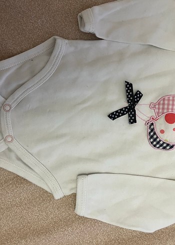 Minico Beyaz Baskılı Bebek zıbın 6-9 Ay - Görsel 2