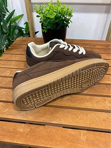 39 Beden kahverengi Renk Acı Kahve Süet Sneakers