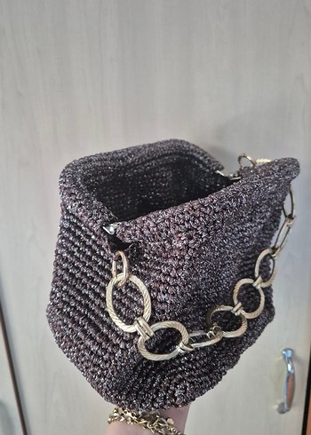 Diğer Zincir Detaylı Bohem Örgü Kadın Portföy Çanta