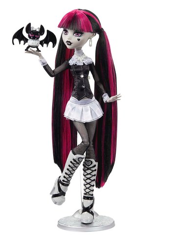 Monster High Pembe ve Siyah Uzun Saçlı Kız Bebek