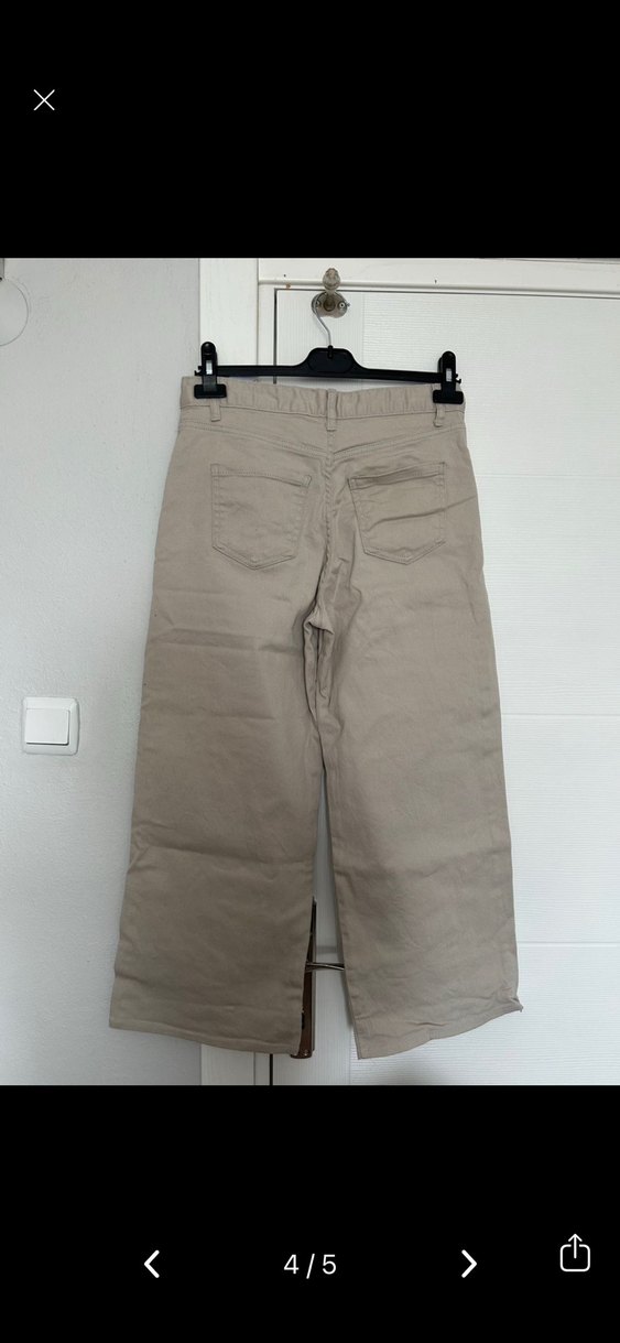 Bej Süet Kadın Regular Fit Pantolon - Görsel 4