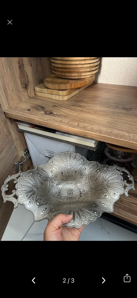 Gri Desenli Metal Dekoratif Vazo - Görsel 2