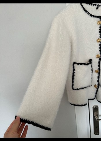 Trendyol milla Düğmeli Beyaz Triko Kadın Hırka - Görsel 2