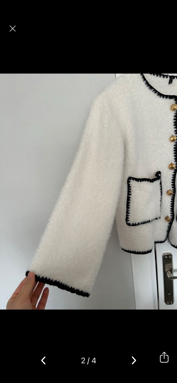 Trendyol milla Düğmeli Beyaz Triko Kadın Hırka - Görsel 2