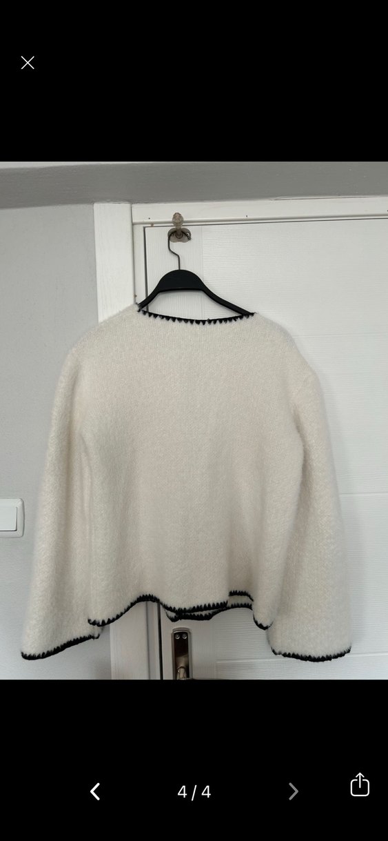 Trendyol milla Düğmeli Beyaz Triko Kadın Hırka - Görsel 4