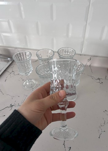 Desenli Ayaklı 6'lı Cam Bardak Seti - Görsel 2