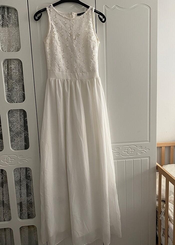 Beyaz nikah elbisesi uzun - Görsel 4