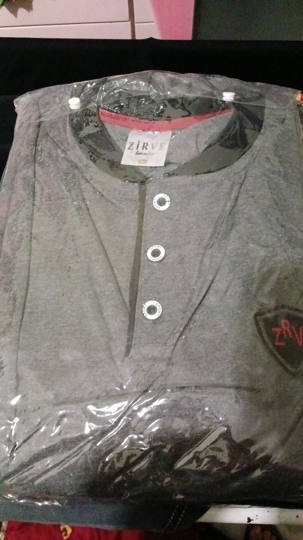 Erkek Siyah Uzun Kollu Pamuklu Pijama Takımı - Görsel 3