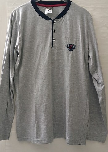 Düğmeli Gri Erkek Pijama Takımı - Görsel 2