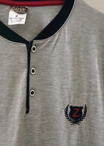 Düğmeli Gri Erkek Pijama Takımı - Görsel 3