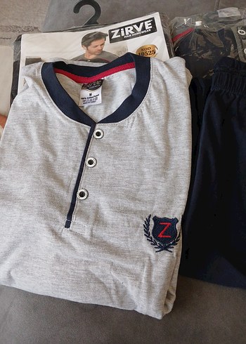 Düğmeli Gri Erkek Pijama Takımı - Görsel 6