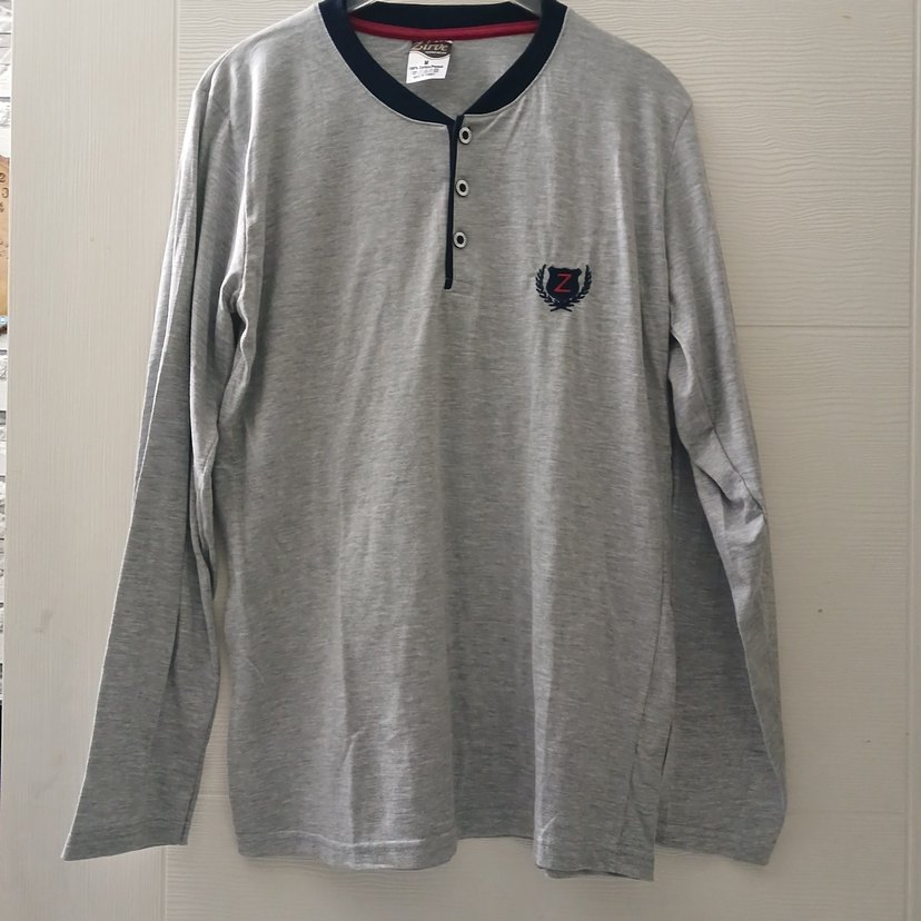 Düğmeli Gri Erkek Pijama Takımı - Görsel 2