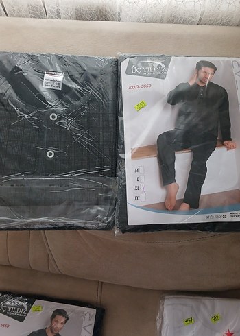 Düğmeli Siyah Erkek Pijama Takımı - Görsel 5