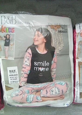11-12 Yaş Beden çeşitli Renk Çocuk pijama takımları 