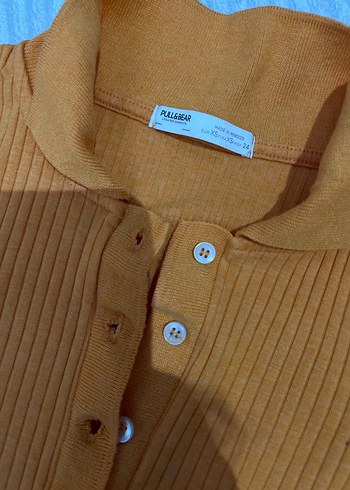 Pull bear Düğmeli Crop Top tişört Kadın - Görsel 3