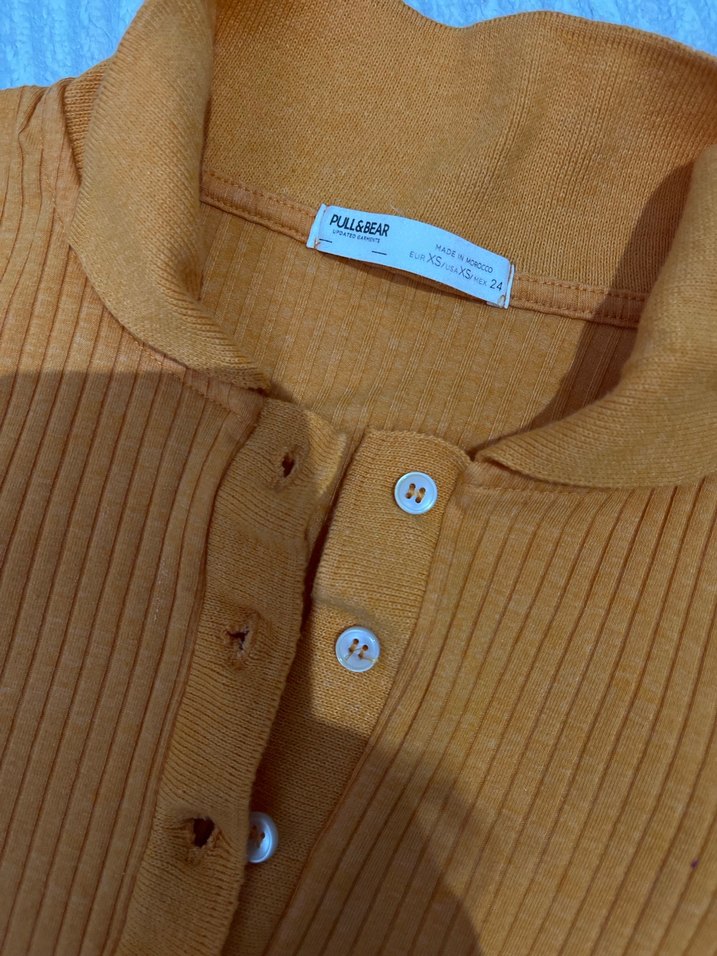 Pull bear Düğmeli Crop Top tişört Kadın - Görsel 3