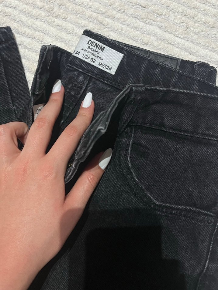 Siyah Midi Boy Dar Kesim Kadın Kot Pantolon - Görsel 5