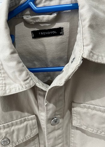 Bej Kadın Denim Ceket Düğmeli Uzun Kollu - Görsel 6