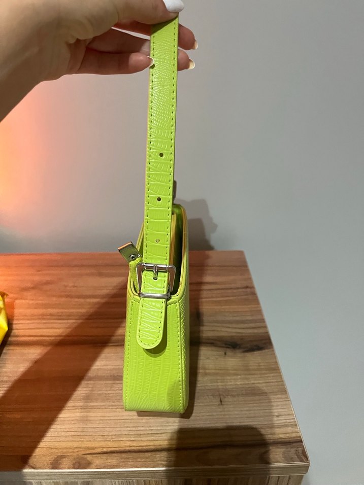 Yeşil Yılan Derisi Desenli Deri Kadın Çanta - Görsel 2