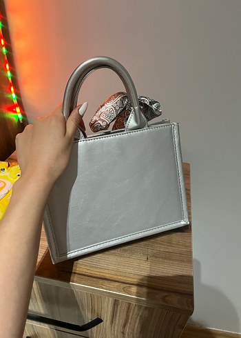 Gri Desenli Deri Bohem Kadın Çanta - Görsel 2